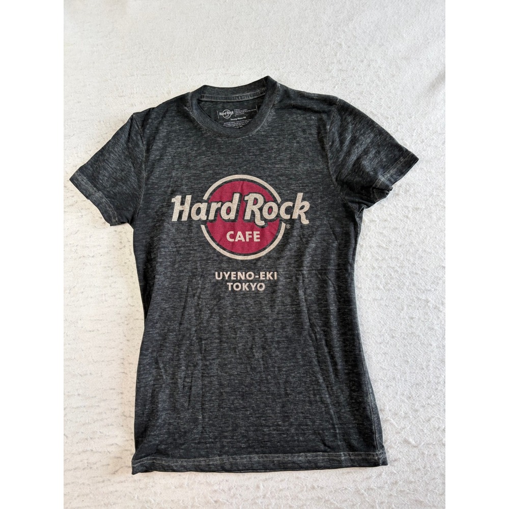Hard Rock Cafe T-Shirt Small Charcoal Gray Uyeno-Eki Tokyo Graphic Short Sleeve